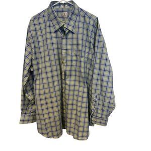 Peter Millar‎ Men's Plaid Button Down Dress Shirt Green Blue Check XXL NEW Tags